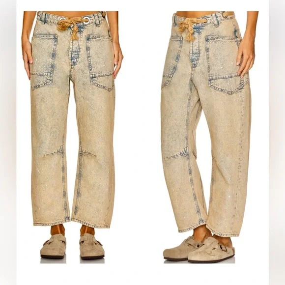 NWOT Free People We The Free Moxie Pull On Barrel Jeans - Picture 5 of 15